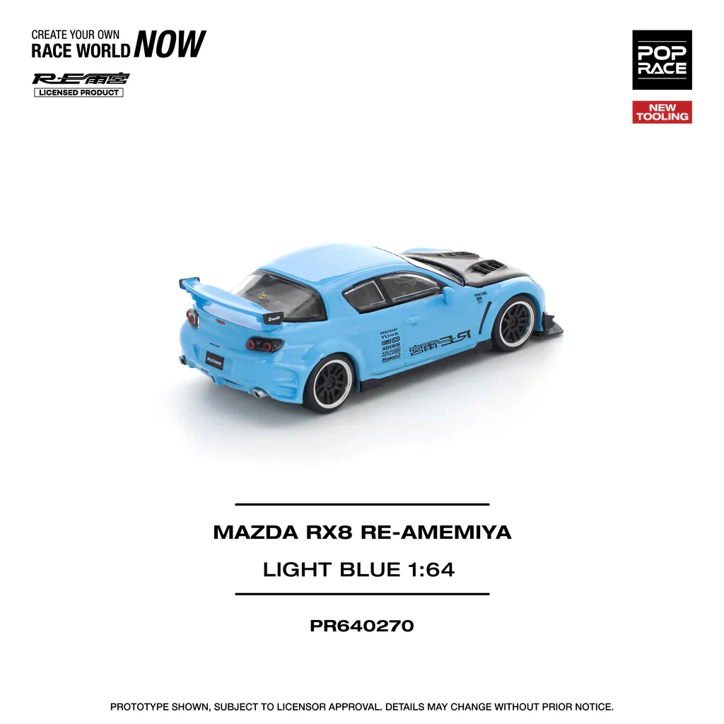 MÔ HÌNH XE POP RACE PR640270 MAZDA RX-8 RE-AMEMIYA - LIGHT BLUE Thumbnail