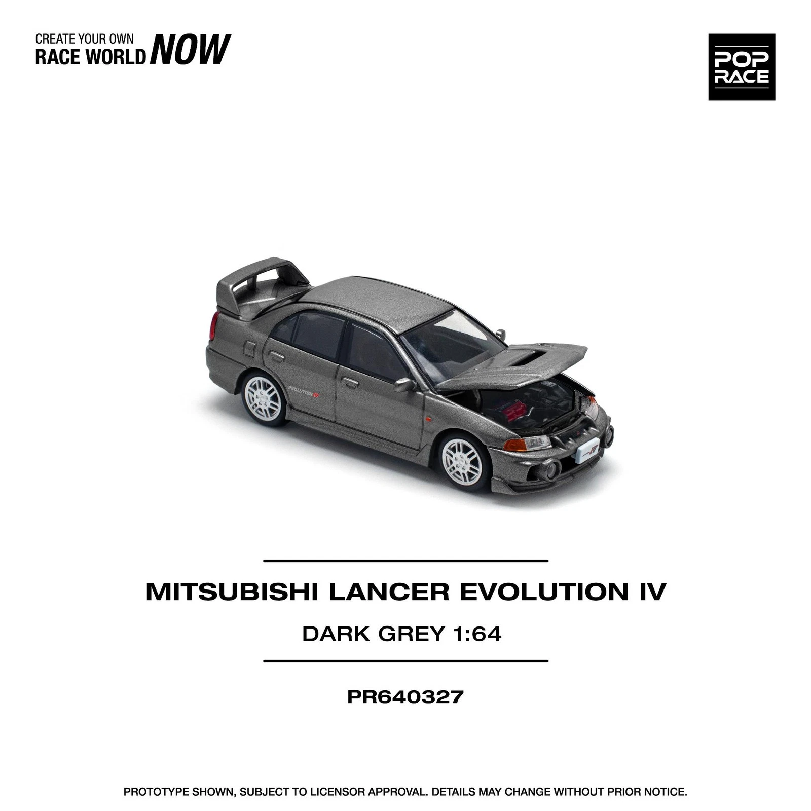 MÔ HÌNH XE Pop Race PR640327 MITSUBISHI LANCER EVOLUTION IV DARK GREY Thumbnail