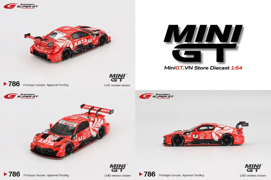 Mini GT Card Version MGT00786 Honda NSX-GT "Type S" GT500 #8 "ARTA MUGEN NSX-GT " ARTA 2023 SUPER GT Series Thumbnail