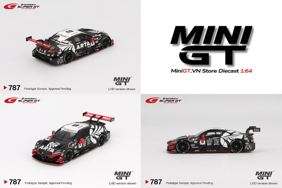 Mini GT Card Version MGT00787 Honda NSX-GT "Type S" GT500 #16 "ARTA MUGEN NSX-GT " ARTA 2023 SUPER GT Series Thumbnail
