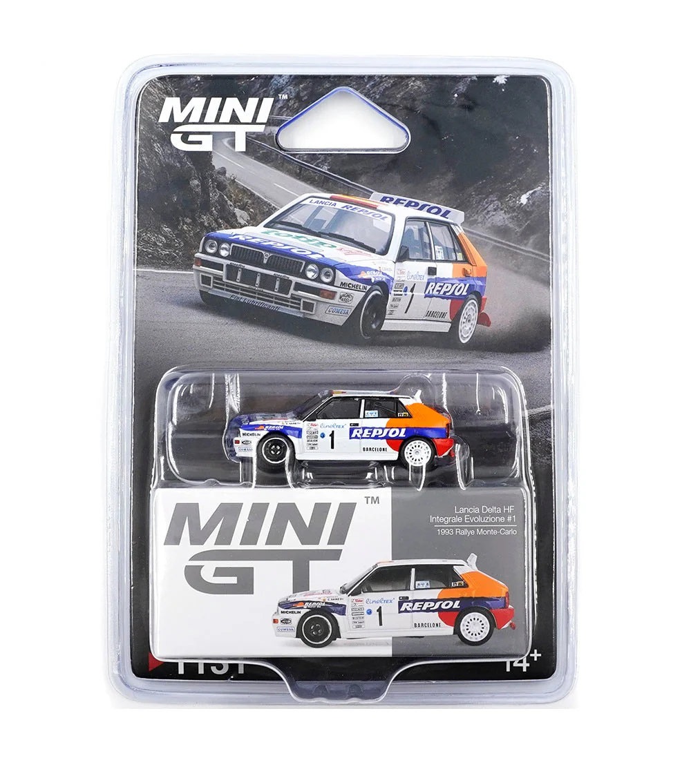 MÔ HÌNH XE Mini GT CARD VERSION MGT01131 Lancia Delta HF Integrale Evoluzione #1 1993 Rallye Monte-Carlo