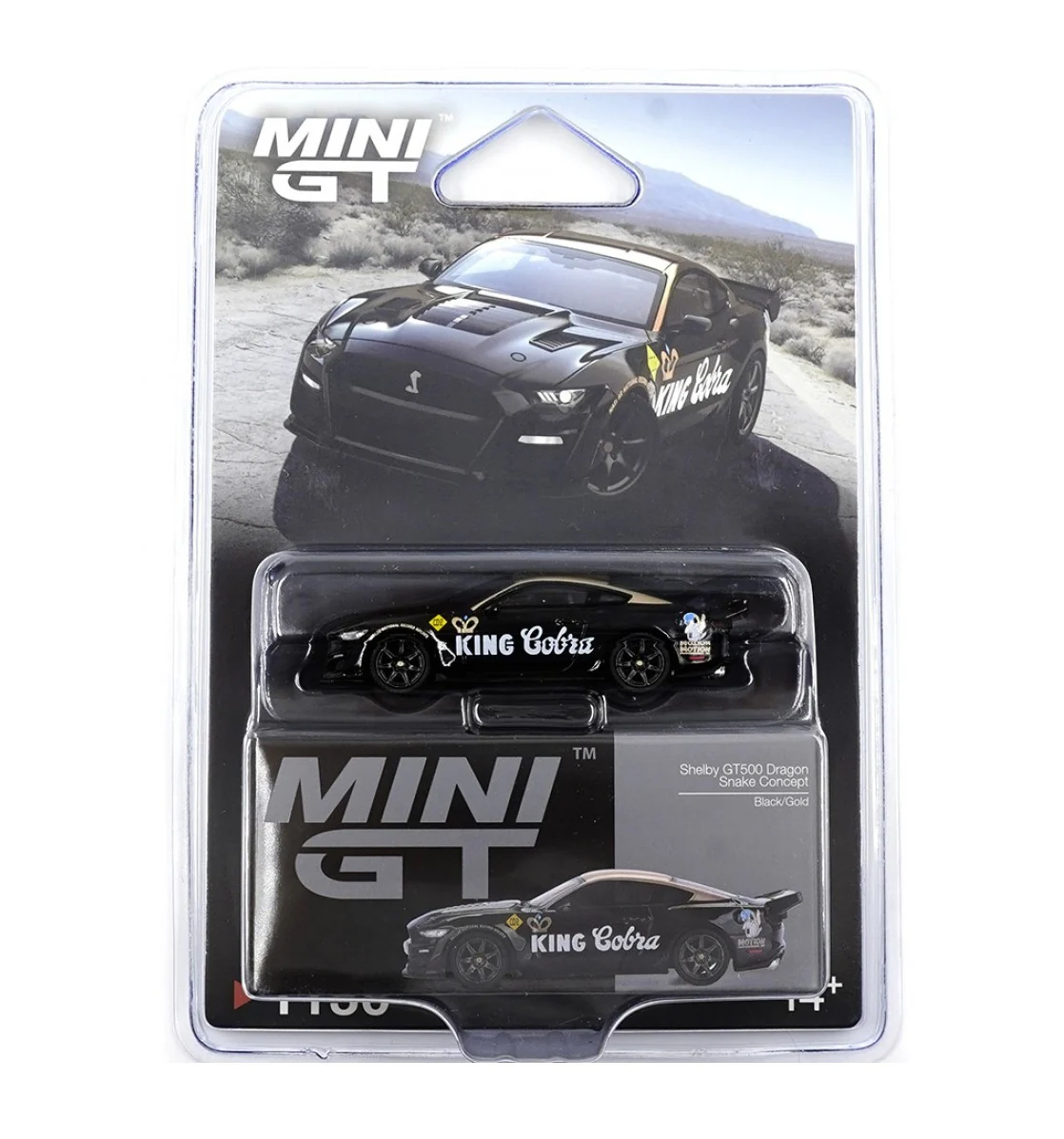MÔ HÌNH XE Mini GT CARD VERSION MGT01130 Shelby GT500 Dragon Snake Concept Black/Gold