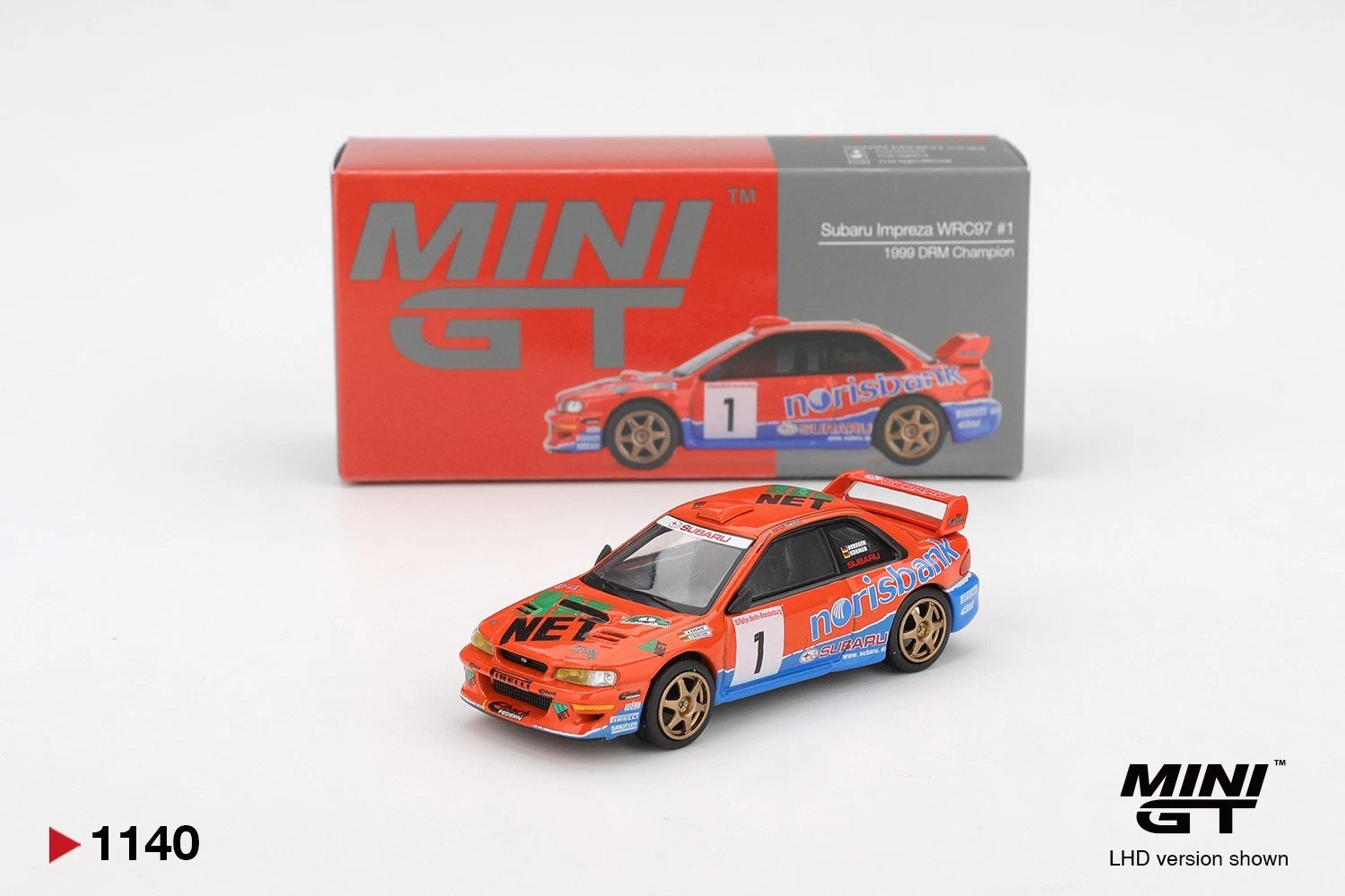 MÔ HÌNH XE Mini GT CARD VERSION MGT01140 Subaru Impreza WRC97 #1 1999 DRM Champion