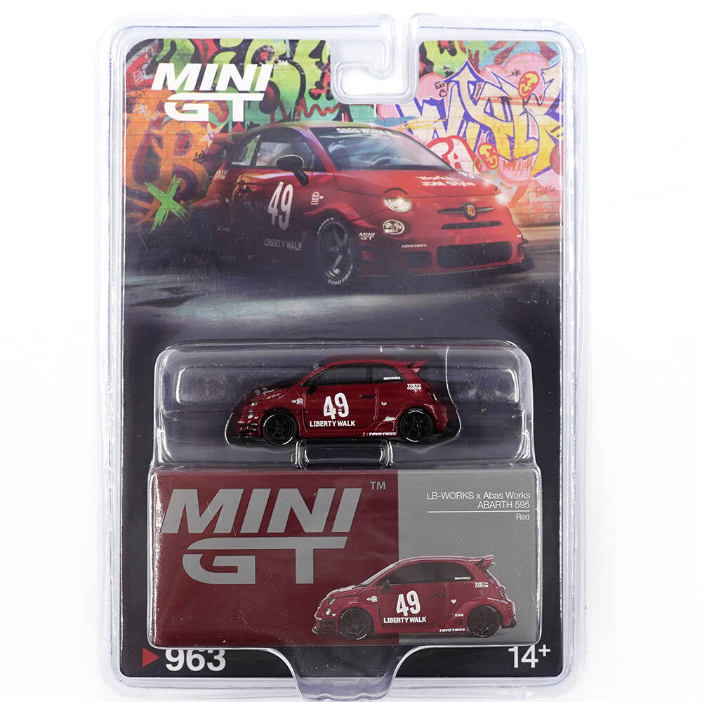 MÔ HÌNH XE MINI GT Card Version MGT00963 LB-WORKS x Abas Works ABARTH 595 Red
