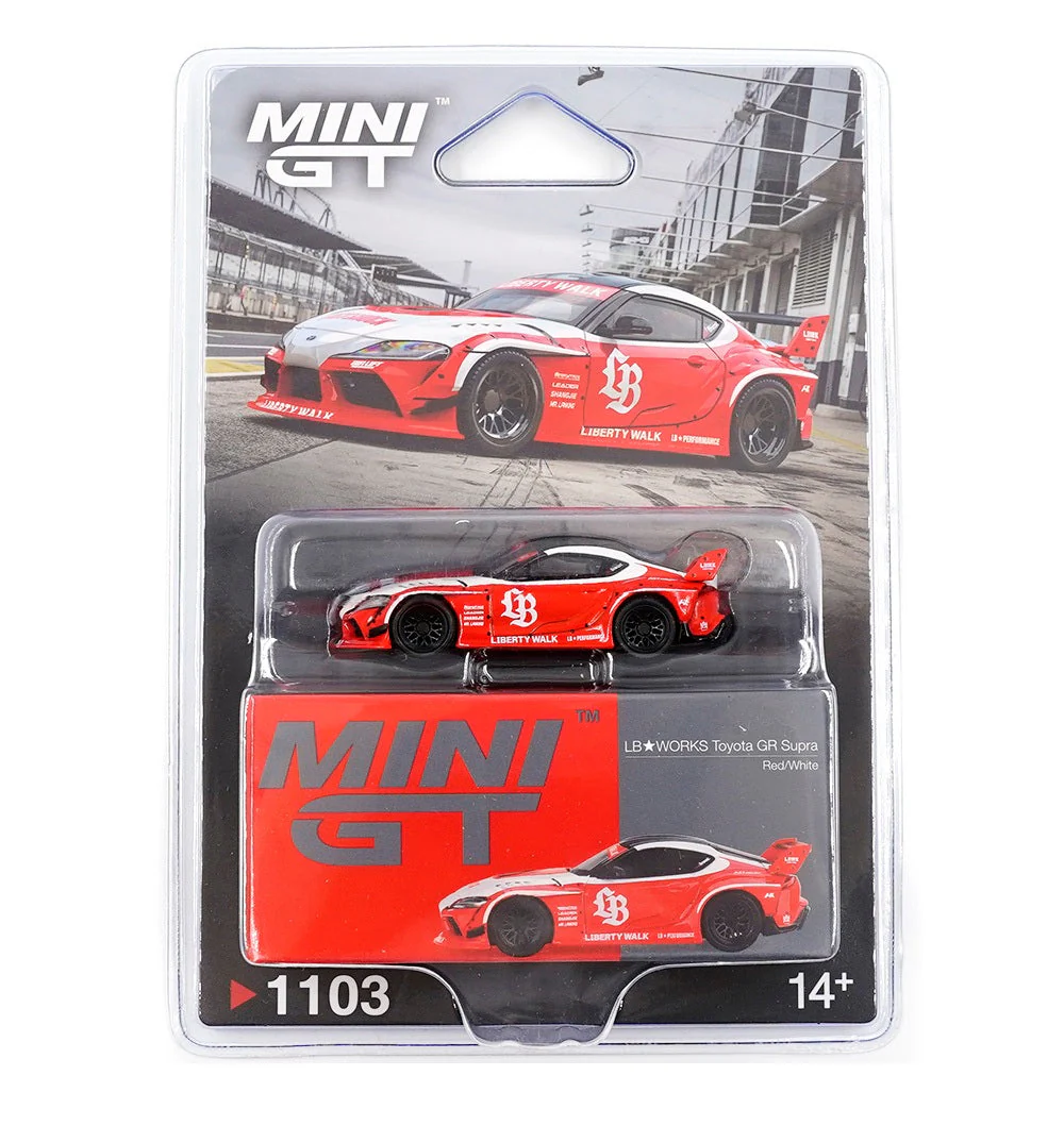 MÔ HÌNH XE Mini GT CARD VERSION MGT01103 LB *WORKS Toyota GR Supra Red/White
