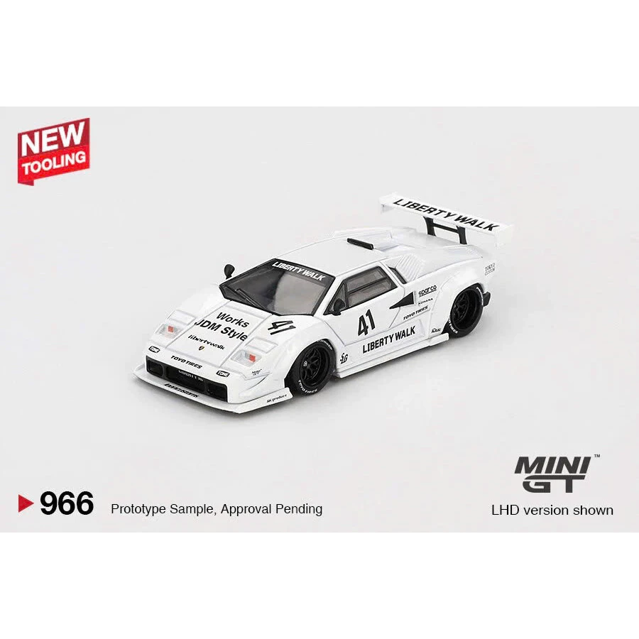 MÔ HÌNH XE Mini GT Box Version MGT00966 Lamborghini Countach LB-WORKS White 2024 Tokyo Auto Salon